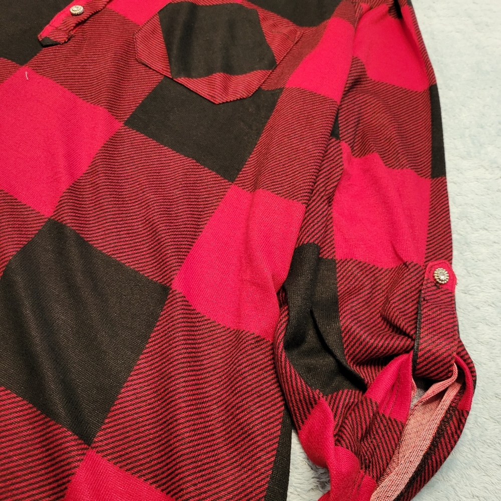 NWT-NEW YORK LAUNDRY RED & BLACK PLAID FLANNEL-SIZE-3X - Picture 8 of 12